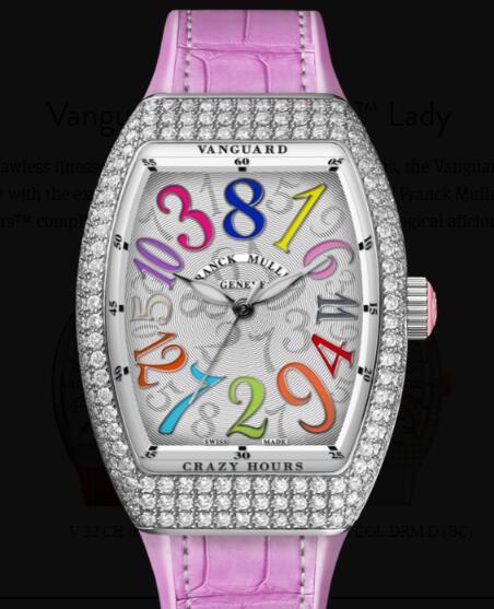Review Buy Franck Muller Vanguard Crazy Hours Lady Replica Watch for sale Cheap Price V 35 CH COL DRM D (RS)